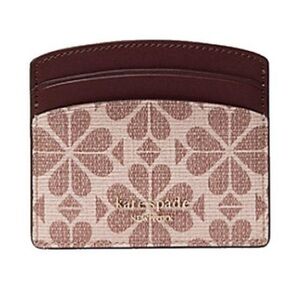 NEW Kate Spade Flower Coated Canvas Cardholder in Pink Multi